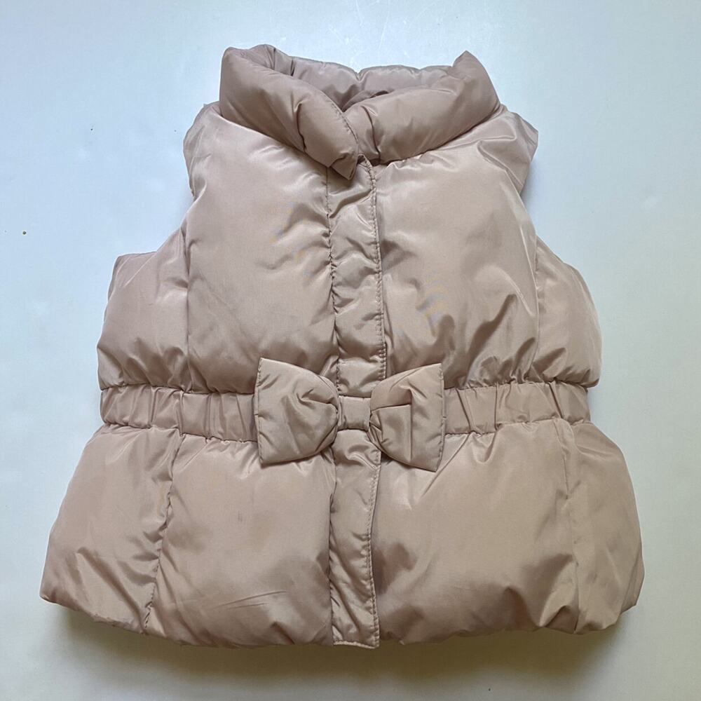 Baby Gap Blush Pink Puffer Vest With Bow Detail